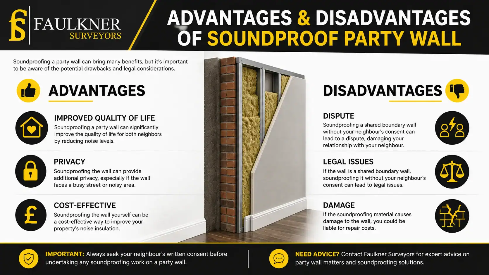Can you soundproof a Party wall? 2 Advantages and Disadvantages of Soundproof Party Wall Slough