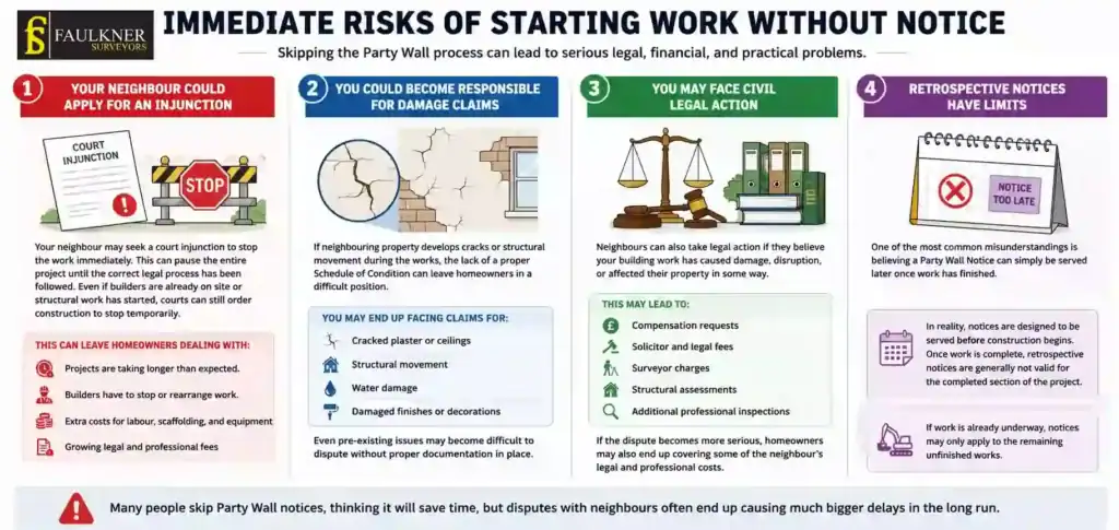 What Happens If You Start Work Without a Party Wall Notice? 1 Immediate Risks of Starting Work Without Party Wall Notice Slough