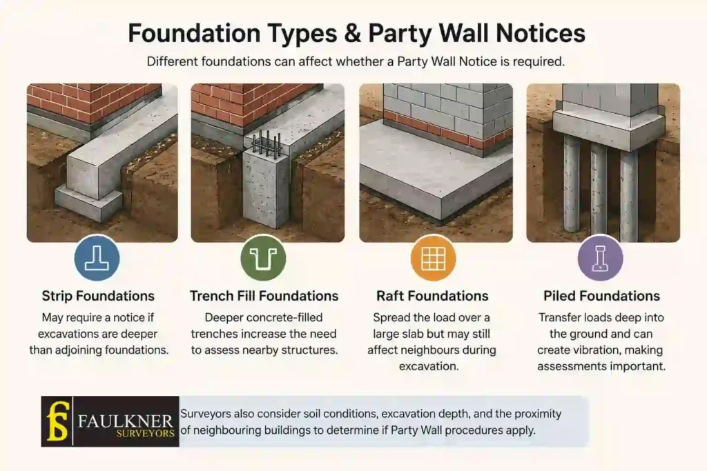 How Do Construction Methods Affect Party Wall Requirements? A Homeowner’s Guide 1 How Do Different Foundation Types Influence Party Wall Notices Slough?
